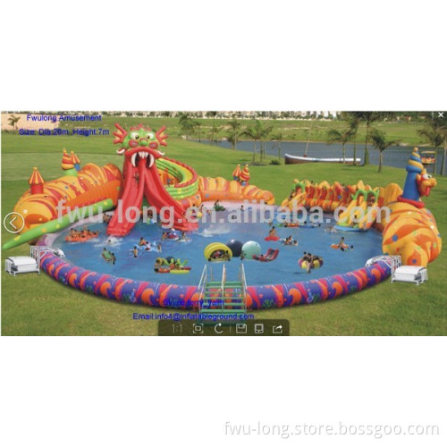 Dragon inflatable giant water slide for sale
